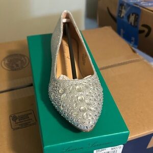 Lauren Lorraine Glittering Silver Flats